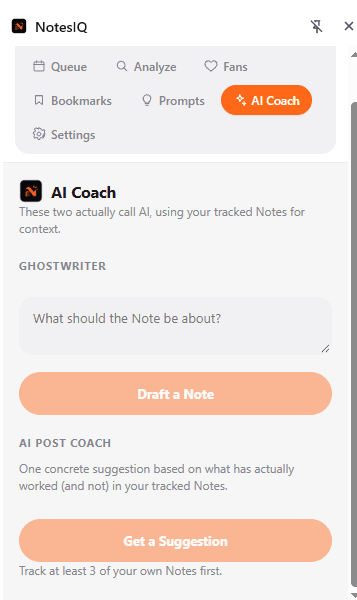 NotesIQ AI Coach tab